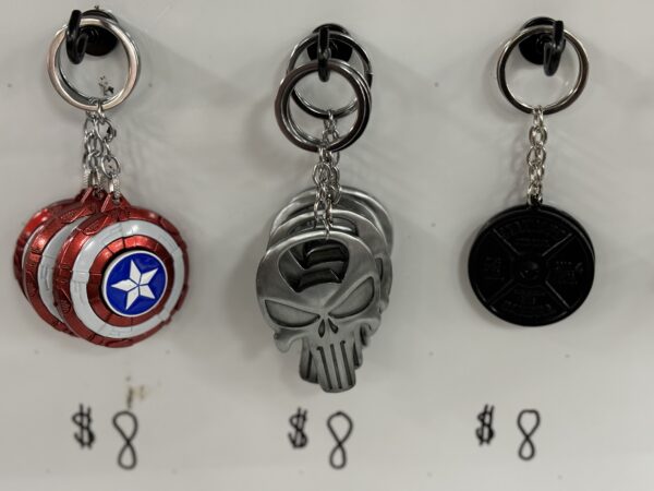 Keychain (Captain America, Skull, or Black Plate Weight)
